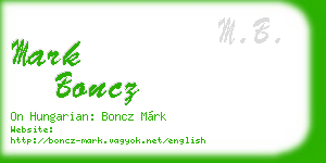 mark boncz business card