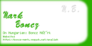 mark boncz business card